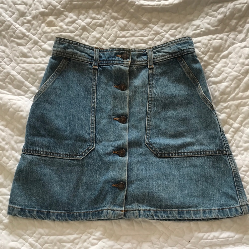 Zara premium denim collection button skirt